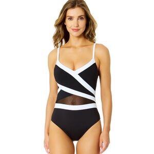 NWT Anne Cole Mesh Around One-piece Swimsuit